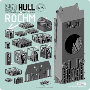 画像1: ロコムモデル[RP35K07]1/35 WWII ドイツ E50中戦車 SLA16ディーゼルエンジン/アドラー式サスペンション型 車体セット(履帯付) (1)