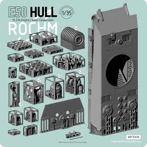 画像1: ロコムモデル[RP35K08]1/35 WWII ドイツ E50中戦車 HL234ガソリンエンジン/アドラー式サスペンション型 車体セット(履帯付) (1)