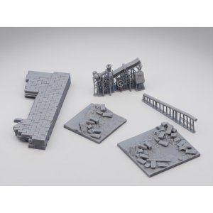画像3: RoyalModel[RM1166]1/35 ジオラマベース 崩れた工場の壁(3x3cm/4x4cm) (3)