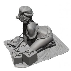 画像3: RoyalModel[RM846]1/24 聖夜を彩るのサンタ姿のピンナップガール(75mm) (3)