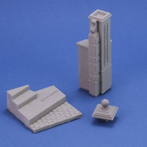 画像2: RoyalModel[RM957]1/24(75mm) ジオラマアクセサリー ビネットベース 門柱 (2)