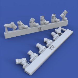 画像2: RoyalModel[RM996]1/35 WWII ドイツ歩兵用レギンス付アンクルブーツ アソートセット(12個入) (2)