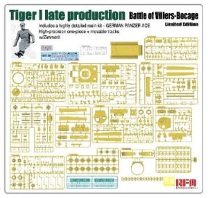 画像3: ライフィールドモデル[RFM5101]1/35 ティーガーI 後期型(ヴィレル・ボカージュの戦い)w/ツィンメリット &ドイツパンツァーエース (3)