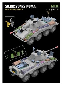 画像3: ライフィールドモデル[RFM5110]1/35 Sd.Kfz. 234/2 プーマ 8輪重装甲偵察車w/エンジンパーツ (3)