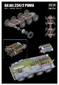 画像4: ライフィールドモデル[RFM5110]1/35 Sd.Kfz. 234/2 プーマ 8輪重装甲偵察車w/エンジンパーツ (4)