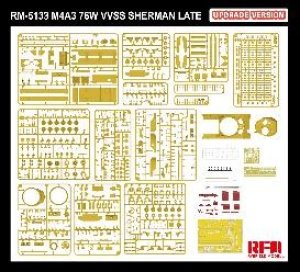 画像2: ライフィールドモデル[RFM5133]1/35 M4A3 シャーマン 76W VVSS後期型 グレードアップ版 (2)