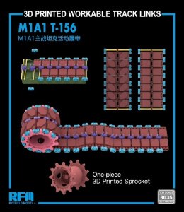 画像1: ライフィールドモデル[RFM3035]1/35 M1A1用可動式履帯セット (T-156タイプ)w/ワンピース起動輪 (3Dプリンター製) (1)