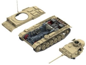 画像5: ライフィールドモデル[RFM5072]1/35  III号戦車J型w/連結組立可動式 履帯 & フルインテリア (5)
