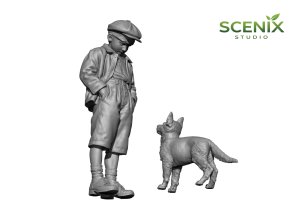 画像4: SCENIX Studio[SXCF35001]1/35 WWII 「チャイルド&パピー」ドイツの子供とジャーマン・シェパードの子犬 (4)