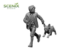 画像6: SCENIX Studio[SXCF35002]1/35 WWII 「チャイルド&パピー」走るフランスの子供とフレンチ・ブルドッグの子犬 (6)