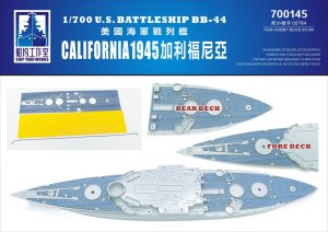 画像1: シップヤードワークス[VICSHI700145]木製甲板 1/700 アメリカ海軍戦艦 カリフォルニア1945 ブルーデッキ（トランぺッター05784用） (1)