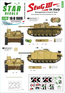 画像1: STAR DECALS[SD16-D1009]1/16 WWII ドイツ イタリア戦線のIII号突撃砲＃1 第103装甲大隊と第115装甲大隊（1943年） (1)