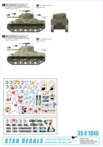 画像2: STAR DECALS[SD35-C1045]1/35 WWII米 北アフリカ戦線#1 第1機甲師団のM4A1シャーマン デカールセット (2)