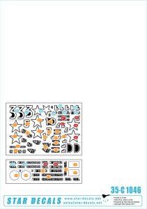 画像2: STAR DECALS[SD35-C1046]1/35 WWII米 北アフリカ戦線#1 第1機甲師団のM4シャーマン,M3スチュワート デカールセット (2)