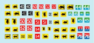 画像2: STAR DECALS[SD35-970]1/35　英第11機甲師団「黒い雄牛」北西ヨーロッパ 所属全部隊標識デカールセット (2)