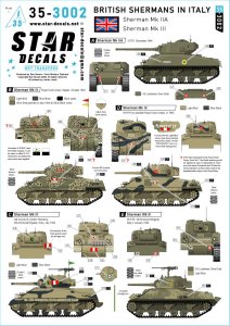 画像1: STAR DECALS[SD35-3002]1/35 WWII イギリス イタリア戦線の英軍シャーマンMk.IIA/Mk.III戦車 2 RTR/ロイヤル・スコッツ・グレイズ/44 RTR/46 RTR/第3CLY (1)