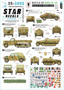 画像1: STAR DECALS[SD35-3005]1/35 WWII ドイツ ベルリンの戦い'45＃1 SSノルトラント師団の最期 Sd.Kfz.223/Sd.Kfz.250/7/Sd.Kfz.251D/マウルティア/キューベルワーゲン (1)