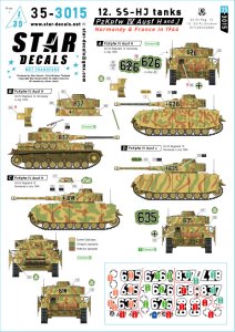 画像1: STAR DECALS[SD35-3015]1/35 WWII ドイツ 第12SS装甲師団ヒトラーユーゲントのIV号戦車H型/J型 ノルマンディー/フランス1944 (1)