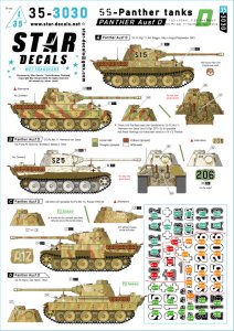 画像1: STAR DECALS[SD35-3030]1/35 WWII ドイツ 武装親衛隊のパンサー戦車 第1SS装甲師団LSSAH/第2SS装甲師団ダスライヒ/第11SS戦車大隊ヘルマン・フォン・ザルツァのパンサーD型 (1)