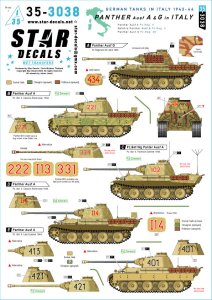 画像1: STAR DECALS[SD35-3038]1/35 WWII ドイツ イタリア戦線のパンサー戦車A/G型 パンサーA型/指揮戦車A型/パンサーG型 (1)