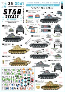 画像1: STAR DECALS[SD35-3041]1/35 WWII ドイツ 北方戦線の戦車 フィンランド/ノルウェーのドイツ戦車＃2 鹵獲オチキスH38軽戦車Pz.Kpfw.38H 735(f) (1)