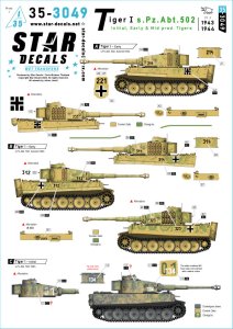 画像1: STAR DECALS[SD35-3049]1/35 WWII ドイツ 第502重戦車大隊のタイガーI＃2 極初期/初期型のタイガー重戦車1943-44 (1)