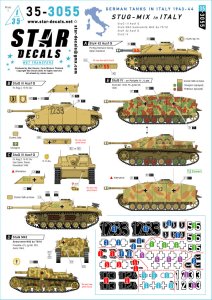 画像1: STAR DECALS[SD35-3055]1/35 WWII ドイツ イタリア戦線の突撃砲 III号突撃砲G型/セモベンテM42/10.5cm突撃榴弾砲42 G型/IV号突撃砲 (1)