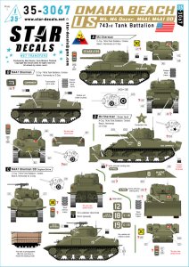 画像1: STAR DECALS[SD35-3067]1/35 WWII アメリカ オマハビーチ第743戦車大隊のM4シャーマン戦車 M4/M4ドーザー/M4A1/M4A1 DD (1)