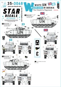 画像1: STAR DECALS[SD35-3068]1/35 現用 イギリス ボスニアのホワイトUNウォーリア チェシャー連隊のFV510ウォーリアISV (1)