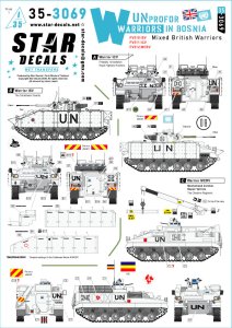 画像1: STAR DECALS[SD35-3069]1/35 現用 イギリス ボスニアのUNPROFORウォーリア イギリス軍のウォーリア戦闘装甲車各型 FV510 ISV/FV511 ICV/FV512 MCRV (1)