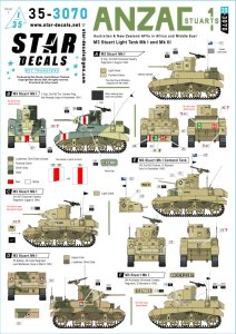 画像1: STAR DECALS[SD35-3070]1/35 WWII イギリス ANZACのスチュアート 中近東/アフリカのM3スチュアート軽戦車Mk.I/Mk.III (1)