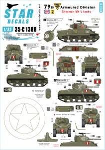 画像1: STAR DECALS[SD35-C1388]1/35 WWII イギリス 第79機甲師団のシャーマンMk.V(1944年) (1)