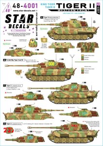 画像1: STAR DECALS[SD48-4001]1/48 WWII ドイツ 武装親衛隊のキングタイガー/タイガーII 西部戦線の第101/501SS重戦車大隊 (1)
