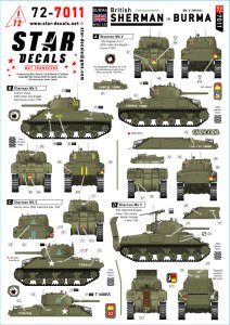 画像1: STAR DECALS[SD72-7011]1/72 WWII イギリス ビルマ戦線のシャーマン イギリス/英連邦軍のシャーマンMk.V(M4A4) (1)
