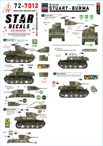画像1: STAR DECALS[SD72-7012]1/72 WWII イギリス ビルマ戦線のスチュアート イギリスと英連邦軍のスチュアートMk.I/Mk.III/偵察車 (1)
