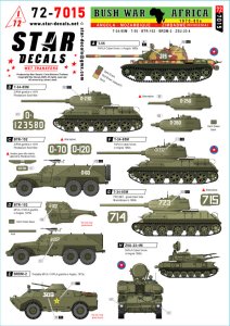 画像1: STAR DECALS[SD72-7015]1/72 現用 アフリカ 1970-80年代のブッシュウォー アンゴラ/モザンビーク/ジンバブエ=ローデシアのT-34-85M/T-55/BTR-152/ZSU-23-4/BRDM-2 (1)