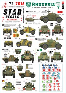画像1: STAR DECALS[SD72-7016]1/72 現用 アフリカ ローデシア＃1 1950-1980年代の装甲車 スタッグハウンド/イーランド60/フェレットMk.2 (1)