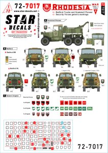 画像1: STAR DECALS[SD72-7017]1/72 現用 アフリカ ローデシア＃2 治安部隊の各種車両 ベッドフォードMK/RL/スキャメルパイオニアトラック (1)