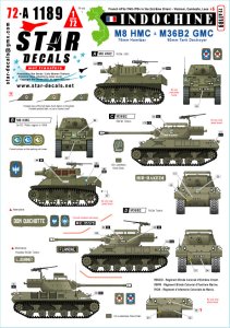 画像1: STAR DECALS[SD72-A1189]1/72 現用 フランス インドシナ戦争＃5 M8 HMC 75mm自走榴弾砲/M36B2駆逐戦車 (1)