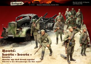 画像2: スターリングラード[ST3100]1/35ロシア兵「行軍中」クルスク1943(マキシマムMG付)10体入りビッグセット (2)