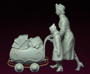 画像5: スターリングラード[ST3114]1/35ヨーロッパの難民1939〜45(4)乳母車と娘の手を引く母 (5)