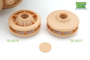 画像4: T-Rex Studio[TR35077-3]1/35 WWII ドイツパンサー戦車665mm径誘導輪ソリッドバック型 整備分解仕様 1個セット(タミヤ用) (4)