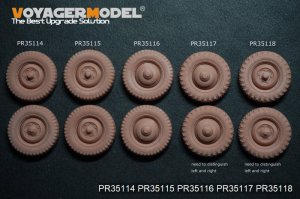 画像5: VoyagerModel [PR35117]1/35 WWII ドイツ キューベルワーゲン82型 初期型ホイールセット パターン2(汎用 5個入) (5)