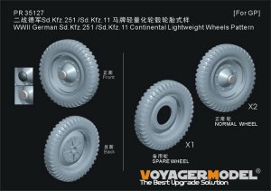画像1: VoyagerModel [PR35127]1/35 WWII ドイツ Sd.Kfz.251/Sd.Kfz.11ハーフトラック 軽量型ホイールコンチネンタル社タイヤセット(汎用) (1)