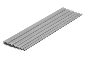 画像2: ウェーブ[OM421]プラ＝材料【グレー】細長丸パイプ（3×6mm） (2)