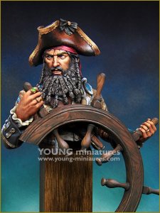 画像2: Young Miniatures[YH1859]1/10  舵を取る海賊黒髭 1718年 (2)