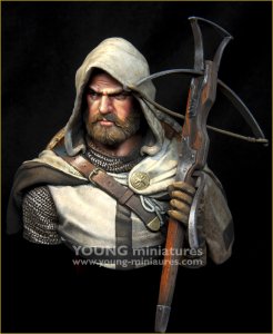 画像2: Young Miniatures[YH1874]1/10 中世 クロスボウを持ったチュートン騎士団員 胸像 (2)
