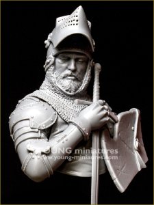 画像2: Young Miniatures[YH1876]1/10 15世紀 中世の騎士 剣が静かに倒れる時 胸像 (2)