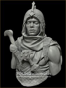 画像1: Young Miniatures[YH1878]1/10 15世紀 アフリカ ヌビアの近衛兵 胸像 (1)