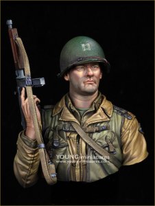 画像2: Young Miniatures[YM1898]1/10 WWII アメリカ陸軍第2レンジャー大隊の兵士 ノルマンディー1944 胸像 (2)